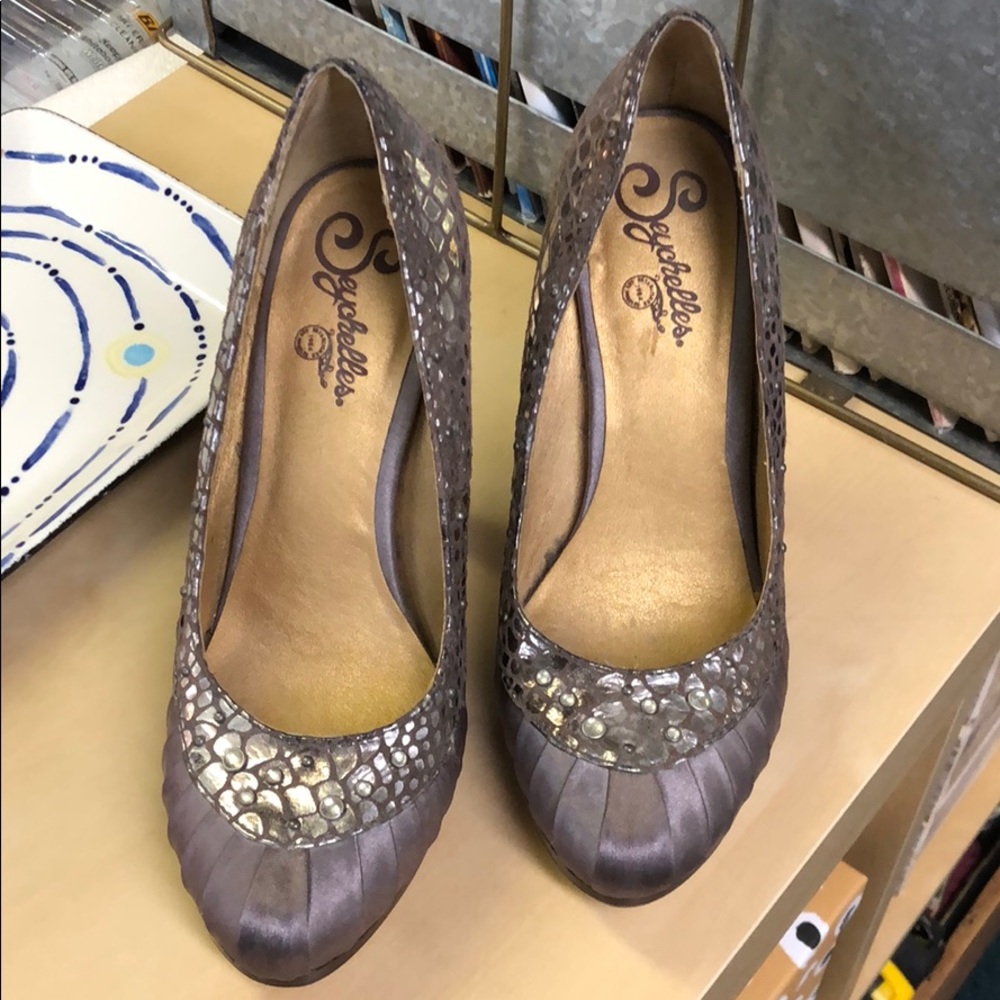 Seychelles Satin Python/Adorned Pumps, Worn Once! - image 2